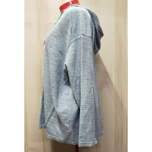 Chaps Womens Blue Hoodie Hooded Pullover Size 2X Cotton/Polyester Blend - Picture 4 of 9